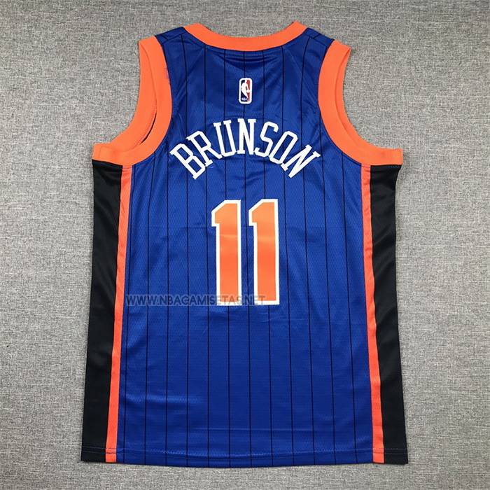 Camiseta Nino New York Knicks Jalen Brunson NO 11 Ciudad 2023-24 Azul